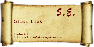 Slisz Elek névjegykártya